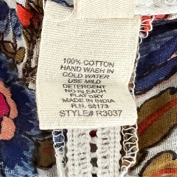 RAGA Womens Boho Floral Sleeveless Top Size S Peasant Festival Resort Vacation - Picture 10 of 10